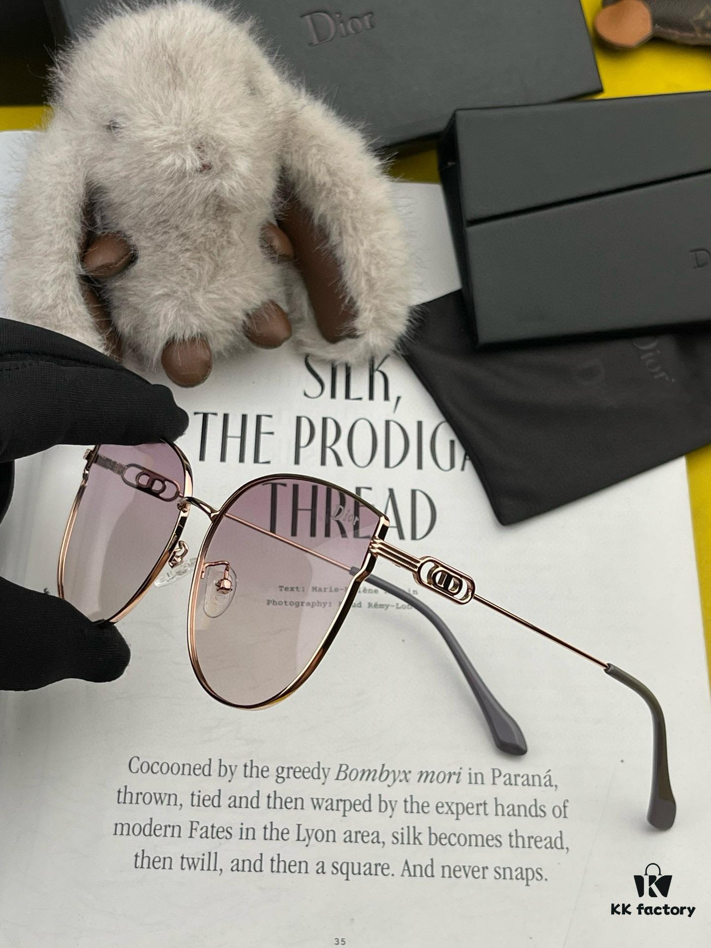 DIOR Volcano ☔️ Fashion Round Frame Sunglasses Lens, Top Luxury [Strong] High Quality [Victory][Kiss] 🍦🍨 [Proud] Exceptional Charm 😄 🍫🍪 Women's Driving Sunglasses [Love] Model: CD4311 Eyeglasses Sunglasses