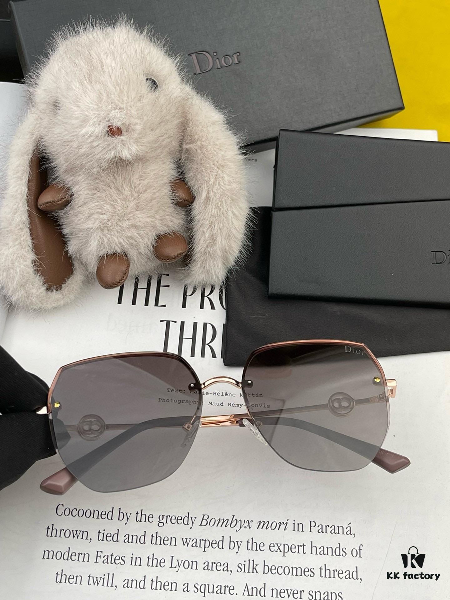 6931ff803a89a121ed54f68d DIOR Volcano Umbrella Fashion Rimless Sunglasses Lenses, Top Luxury High-Quality Women's Driving Sunglasses, Model: CD5371