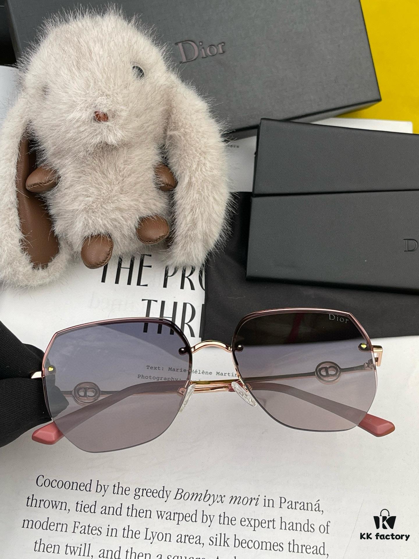 6931ff803a89a121ed54f68f DIOR Volcano Umbrella Fashion Rimless Sunglasses Lenses, Top Luxury High-Quality Women's Driving Sunglasses, Model: CD5371