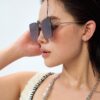Nylon Polarized Series DIOR Frameless Sunglasses with Polygonal Design, Universal Fit for All Face Shapes, Stylish with Coats or Dresses, Polarized Nylon Lenses for UV Protection