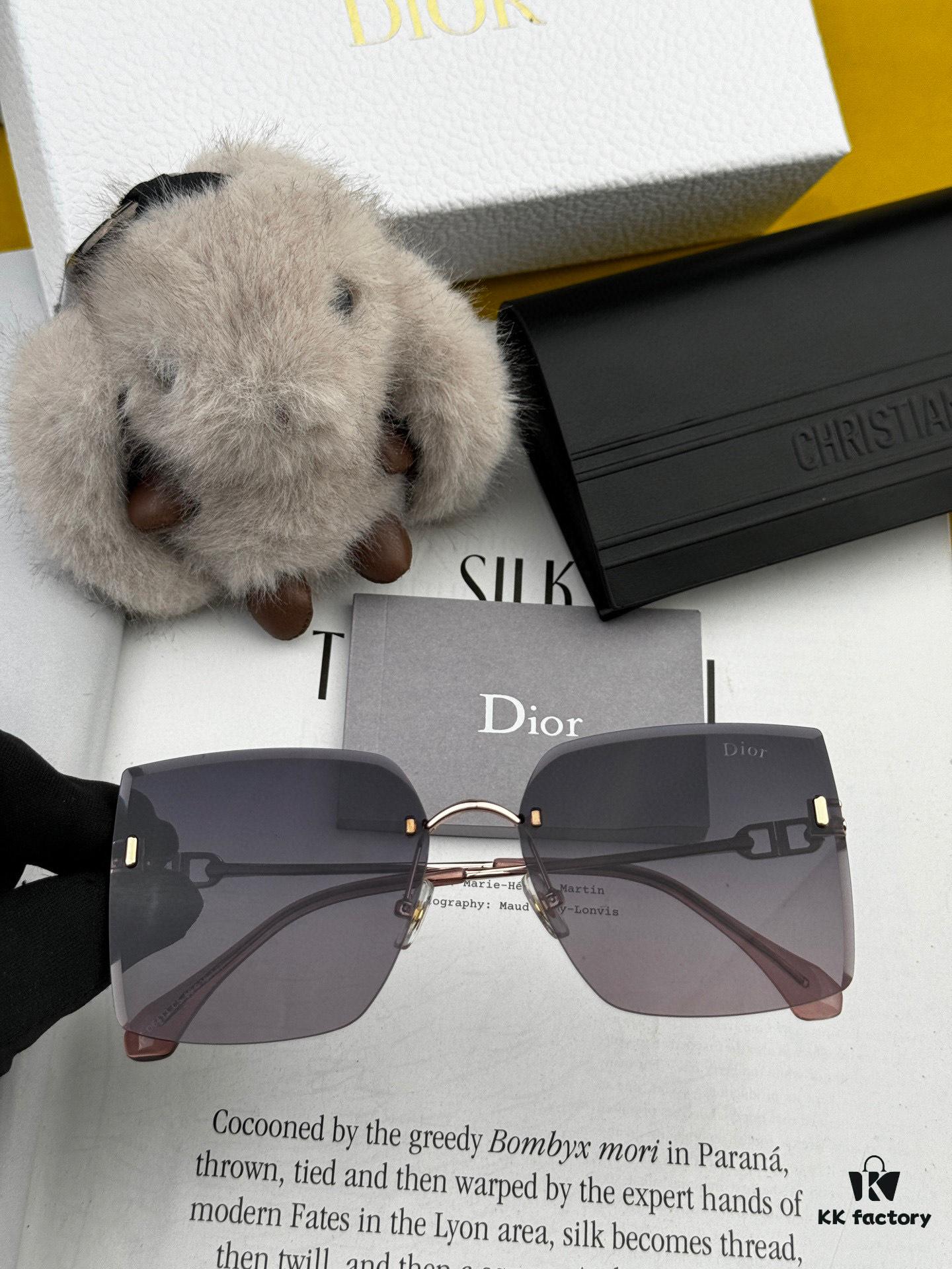 Nylon Polarized Series DIOR Frameless Sunglasses with Polygonal Design, Universal Fit for All Face Shapes, Stylish with Coats or Dresses, Polarized Nylon Lenses for UV Protection