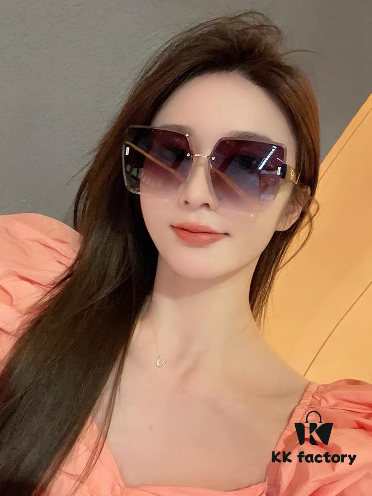 DIOR 2025 New Women's Square Sunglasses, Driving Sunglasses, New Lightweight Metal Rimless Sunglasses, Stylish and Elegant, Comfortable and Light