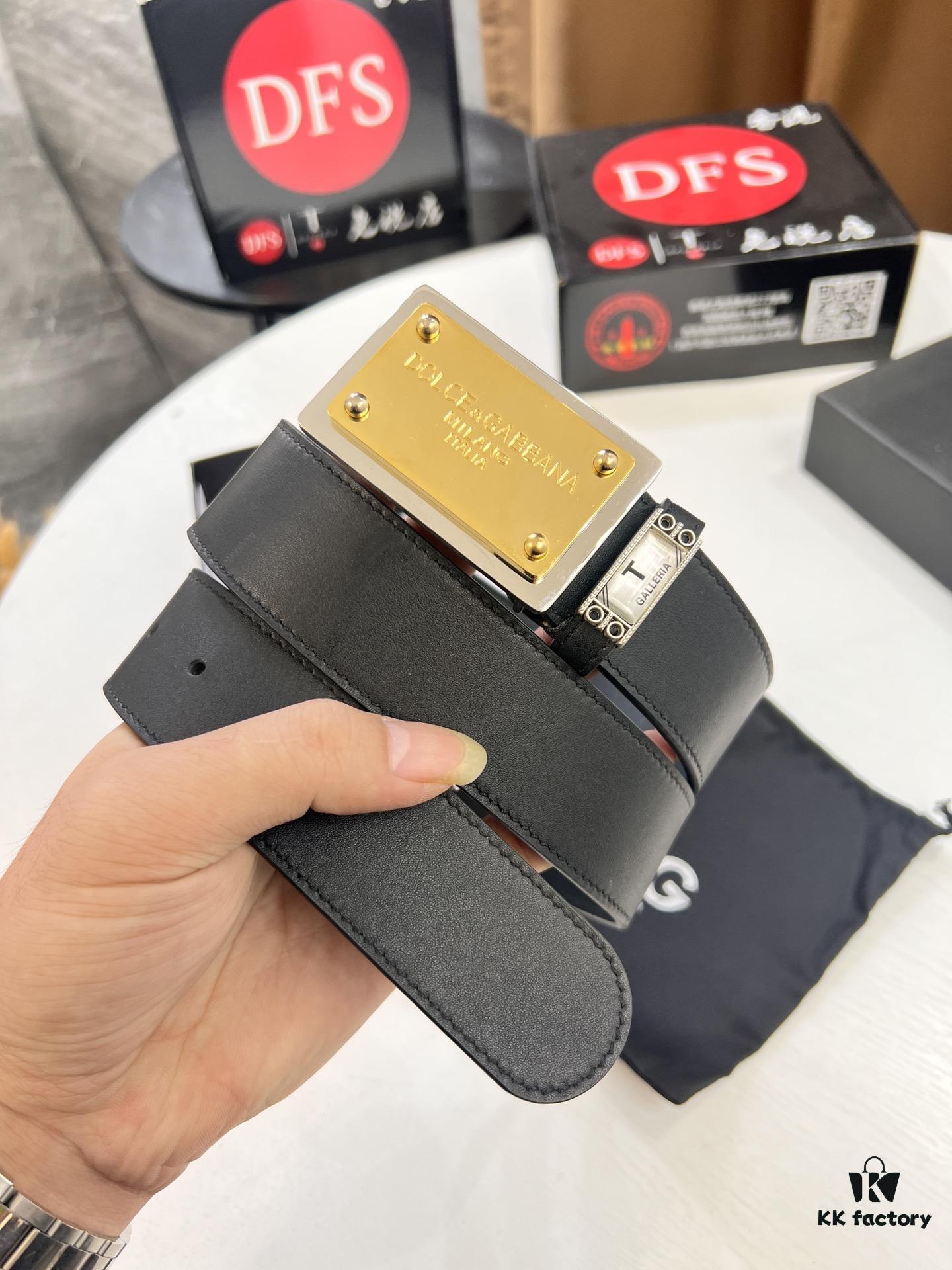 6931fffa3a89a121ed54fc61 D&G Original Belt Hong Kong Duty-Free Gift Box Genuine Leather Italian Cross-Grain Calfskin Fashion Designer Belt 3.8cm Width