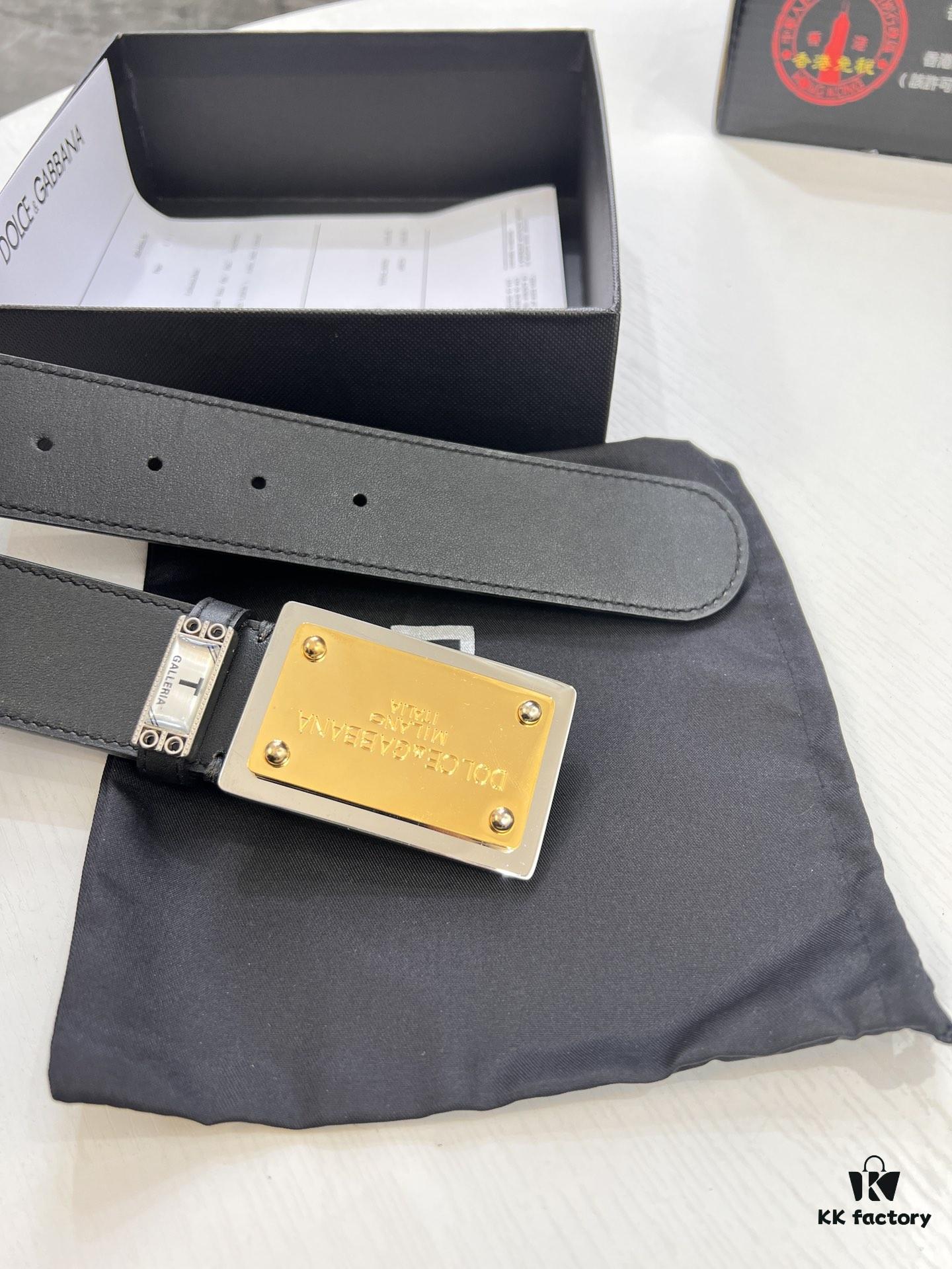 6931fffa3a89a121ed54fc62 D&G Original Belt Hong Kong Duty-Free Gift Box Genuine Leather Italian Cross-Grain Calfskin Fashion Designer Belt 3.8cm Width