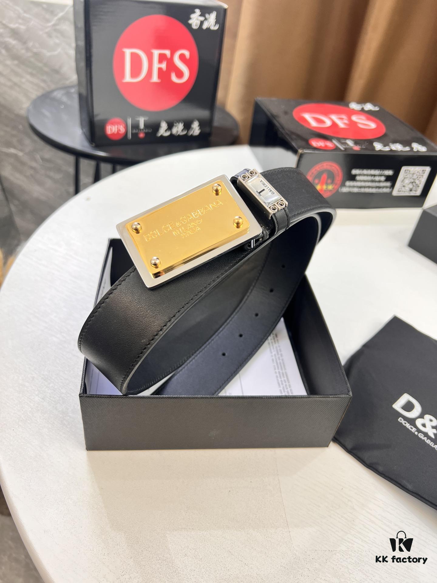 6931fffa3a89a121ed54fc63 D&G Original Belt Hong Kong Duty-Free Gift Box Genuine Leather Italian Cross-Grain Calfskin Fashion Designer Belt 3.8cm Width