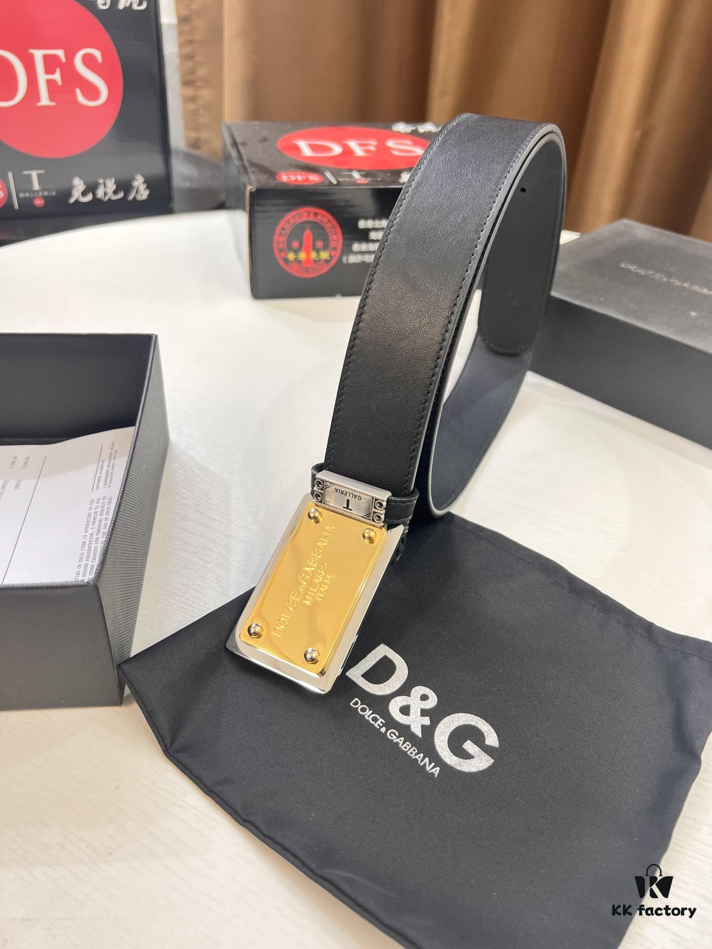 6931fffa3a89a121ed54fc64 D&G Original Belt Hong Kong Duty-Free Gift Box Genuine Leather Italian Cross-Grain Calfskin Fashion Designer Belt 3.8cm Width