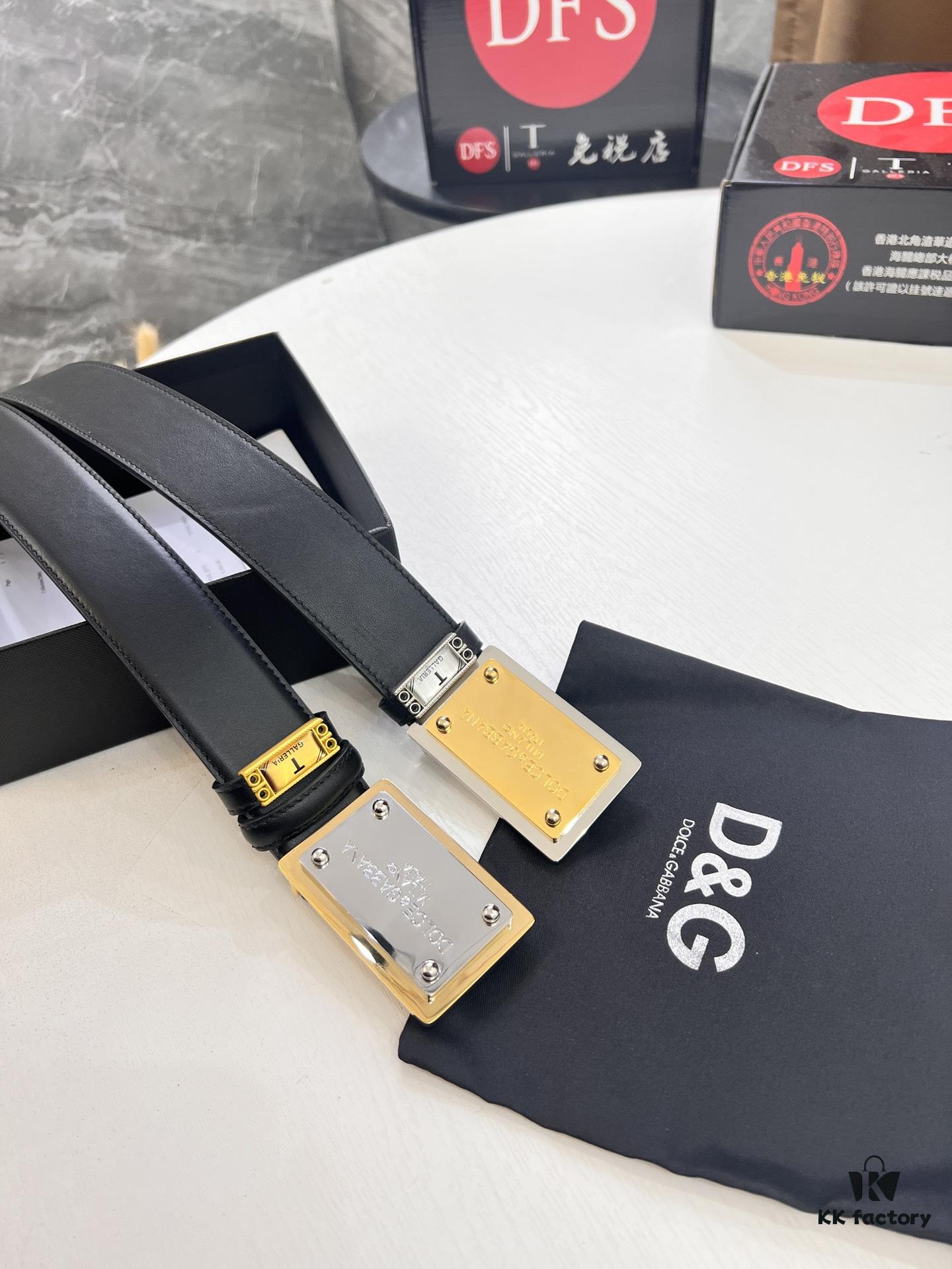 6931fffa3a89a121ed54fc65 D&G Original Belt Hong Kong Duty-Free Gift Box Genuine Leather Italian Cross-Grain Calfskin Fashion Designer Belt 3.8cm Width