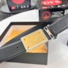 693200003a89a121ed54fc6e D&G Original Belt Hong Kong Duty-Free Gift Box (NXP Tag with Verifiable Official Website Anti-Counterfeit Chip) Genuine Mould Stainless Steel Logo Buckle Top-Grade Belt Italian Imported Cross-Texture Crust Calfskin Fashion Runway Style 3.8cm Width