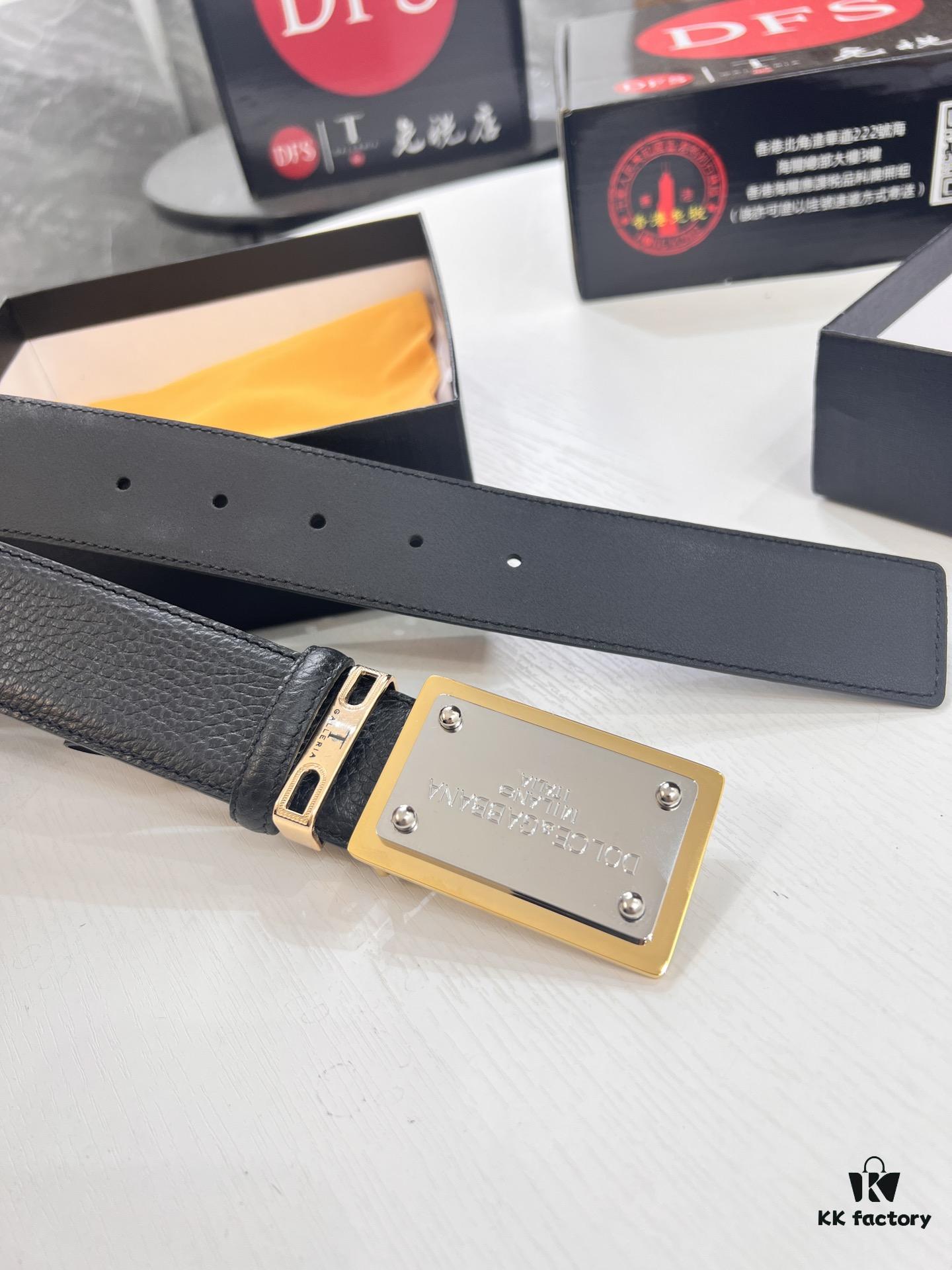 693200013a89a121ed54fc76 D&G Original Belt Hong Kong Duty-Free Gift Box (NXP Tag with Verifiable Official Website Anti-Counterfeit Chip) Genuine Mold Stainless Steel Logo Buckle Top-Grade Leather Italian Imported Cross-Grain Calfskin Fashion Runway Style 3.8cm Width