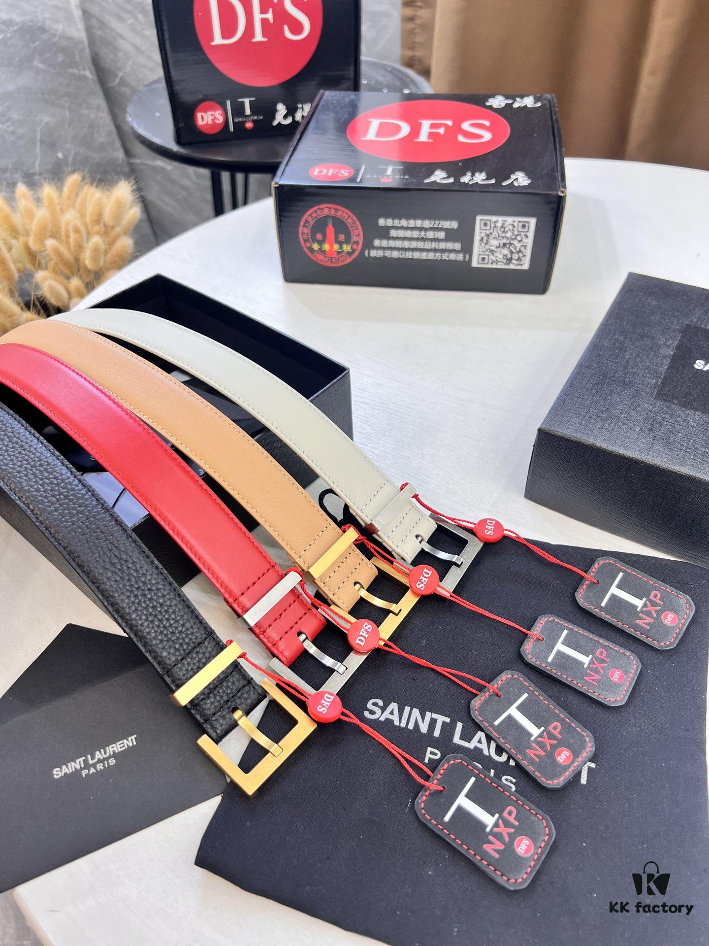 Top Women's Leather Belt, Hong Kong Duty-Free Gift Box (NXP Tag with Website-Verifiable Authenticity Chip)