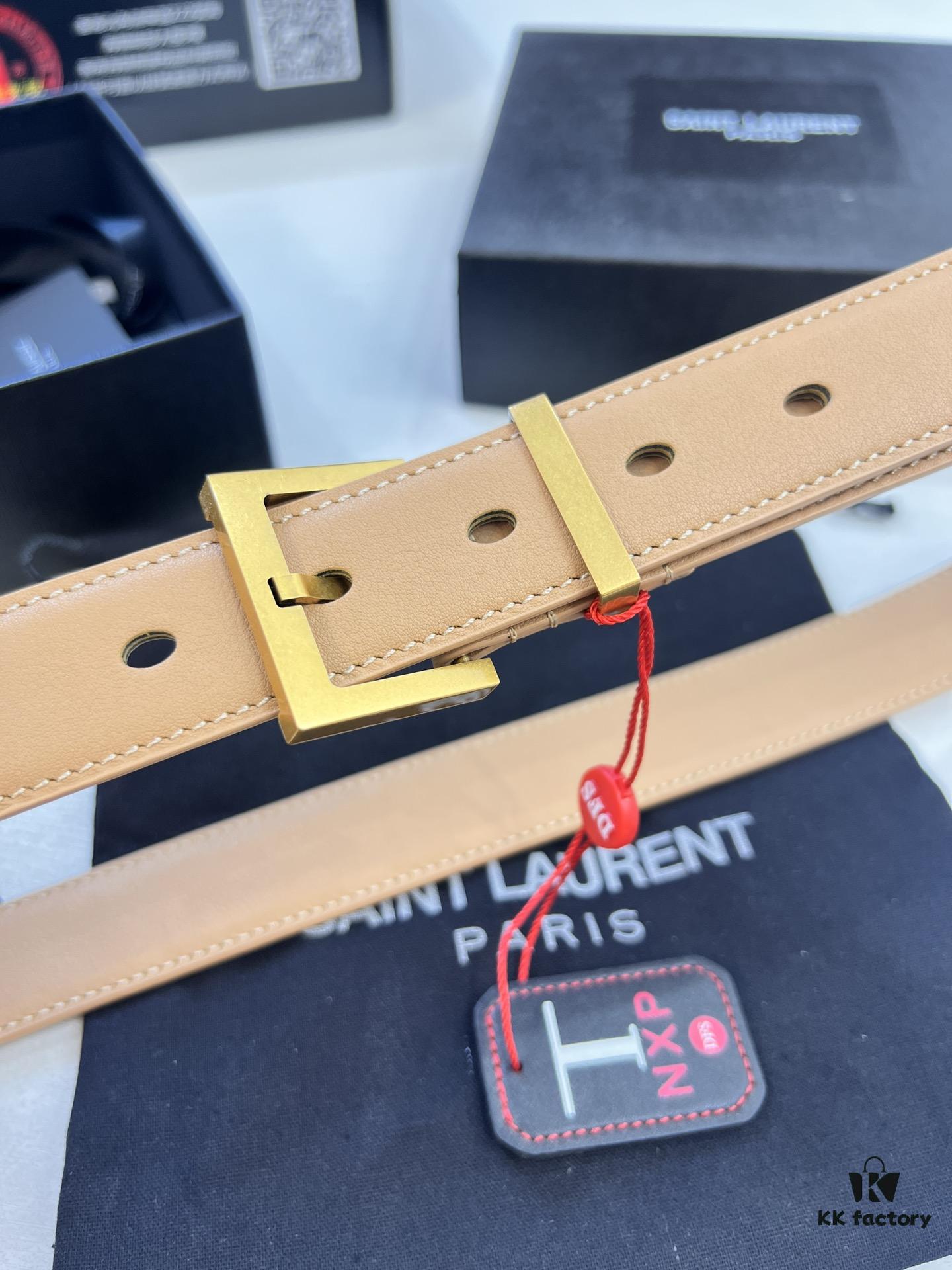Top Women's Leather Belt, Hong Kong Duty-Free Gift Box (NXP Hangtag with Authenticity Chip, Official Anti-Counterfeit Verification)