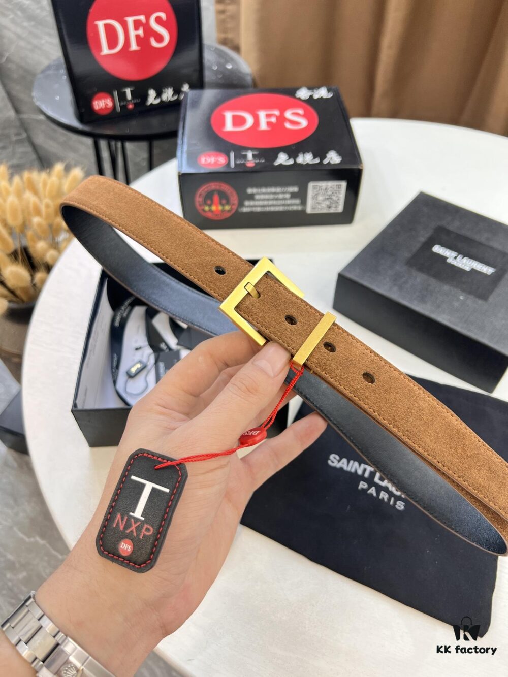 693200143a89a121ed54fcb5 Top Women's Leather Belt, Hong Kong Duty-Free Gift Box (NXP Tag with Official Website Authentication, Genuine Anti-Counterfeit Chip)