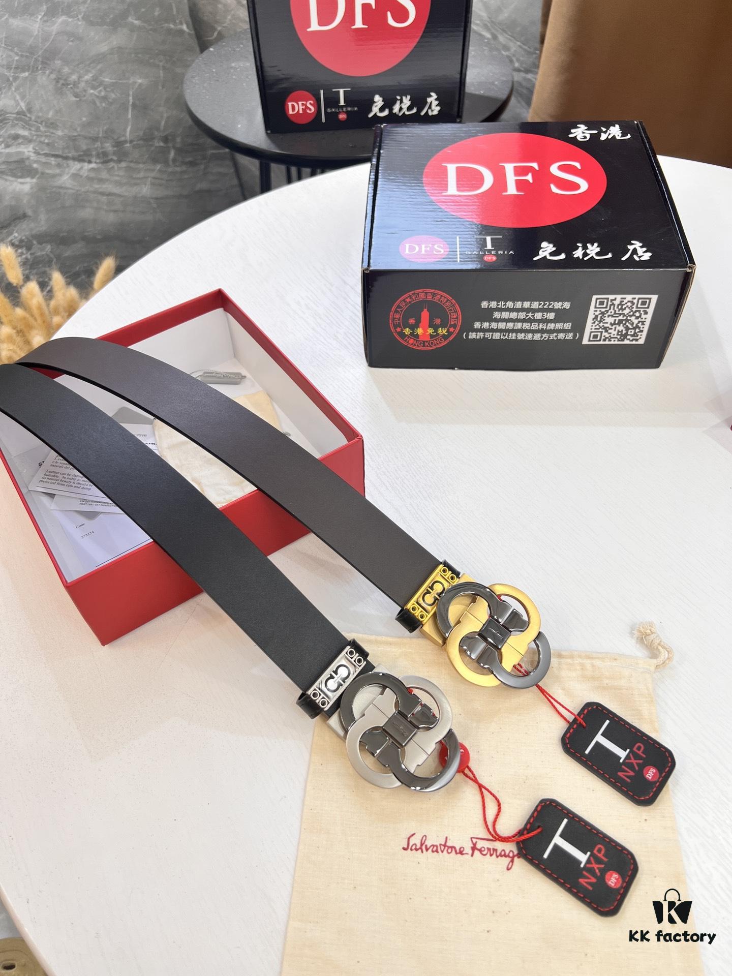 693200183a89a121ed54fcd0 Shop Owner Recommended Trumpet Trumpet Salvatore Ferragamo Men's Belt, Gift-Ready, Genuine Imported Full-Grain Calfskin with Reversible Design, Customizable Length, 3.5cm Width, Premium Figure-Eight Shaped Stainless Steel Hardware