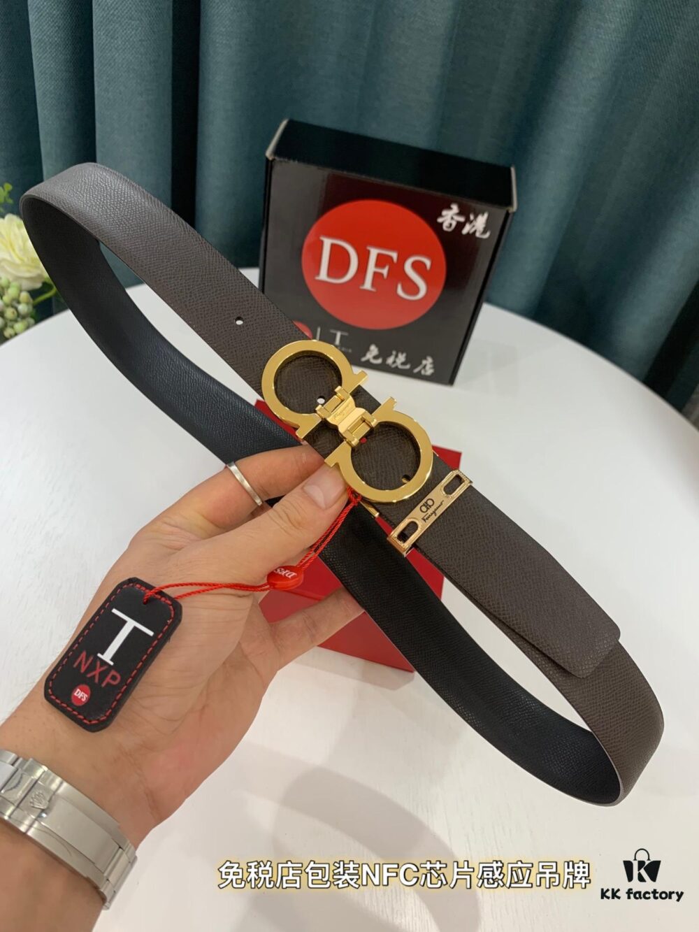 6932001a3a89a121ed54fce6 Top-Tier Salvatore Ferragamo Belt, Hong Kong Duty-Free Gift Box, Authenticity Verified by QR Code, New '8' Shape Genuine Hardware
