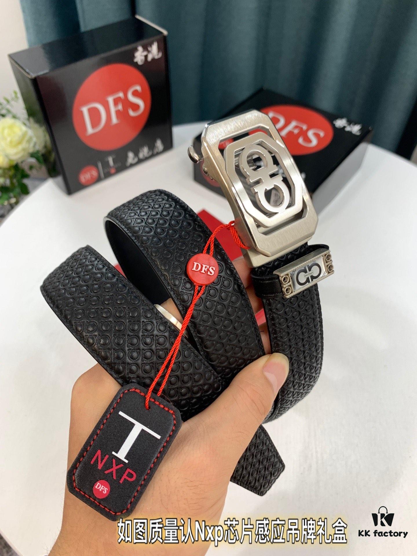 6932001c3a89a121ed54fd04 Arrival 🎺🎺 Authentic Photo, Ferragamo Automatic Men's Leather Belt, ZP Molded 8-Shaped Beveled Pattern with Stainless Steel Hardware, Business Belt, Imported Top-Grade First-Layer Calfskin with Ferragamo '8' Pattern Buckle, Self-Adjusting Prong, 3.5 cm Width