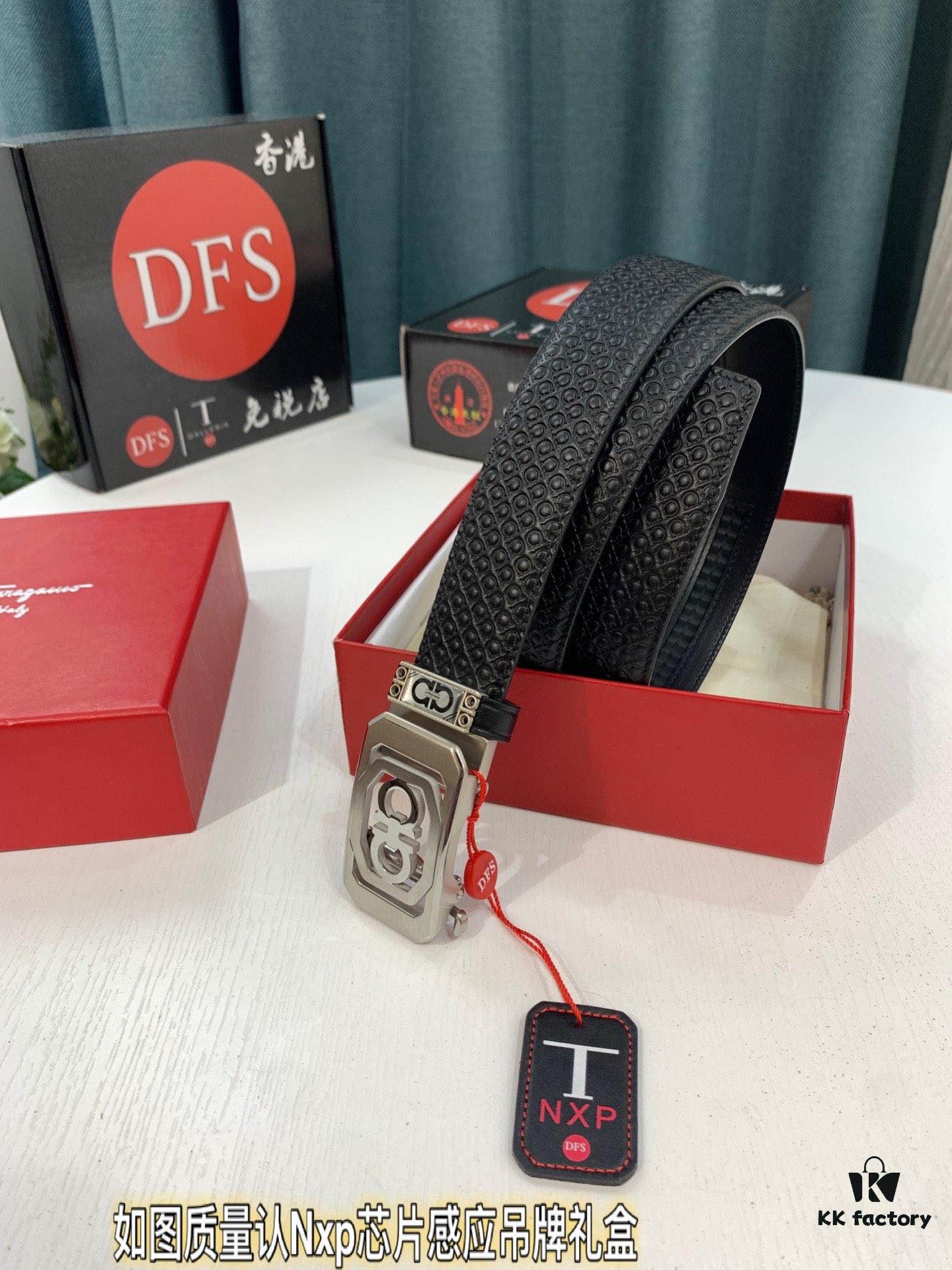 6932001c3a89a121ed54fd06 Arrival 🎺🎺 Authentic Photo, Ferragamo Automatic Men's Leather Belt, ZP Molded 8-Shaped Beveled Pattern with Stainless Steel Hardware, Business Belt, Imported Top-Grade First-Layer Calfskin with Ferragamo '8' Pattern Buckle, Self-Adjusting Prong, 3.5 cm Width