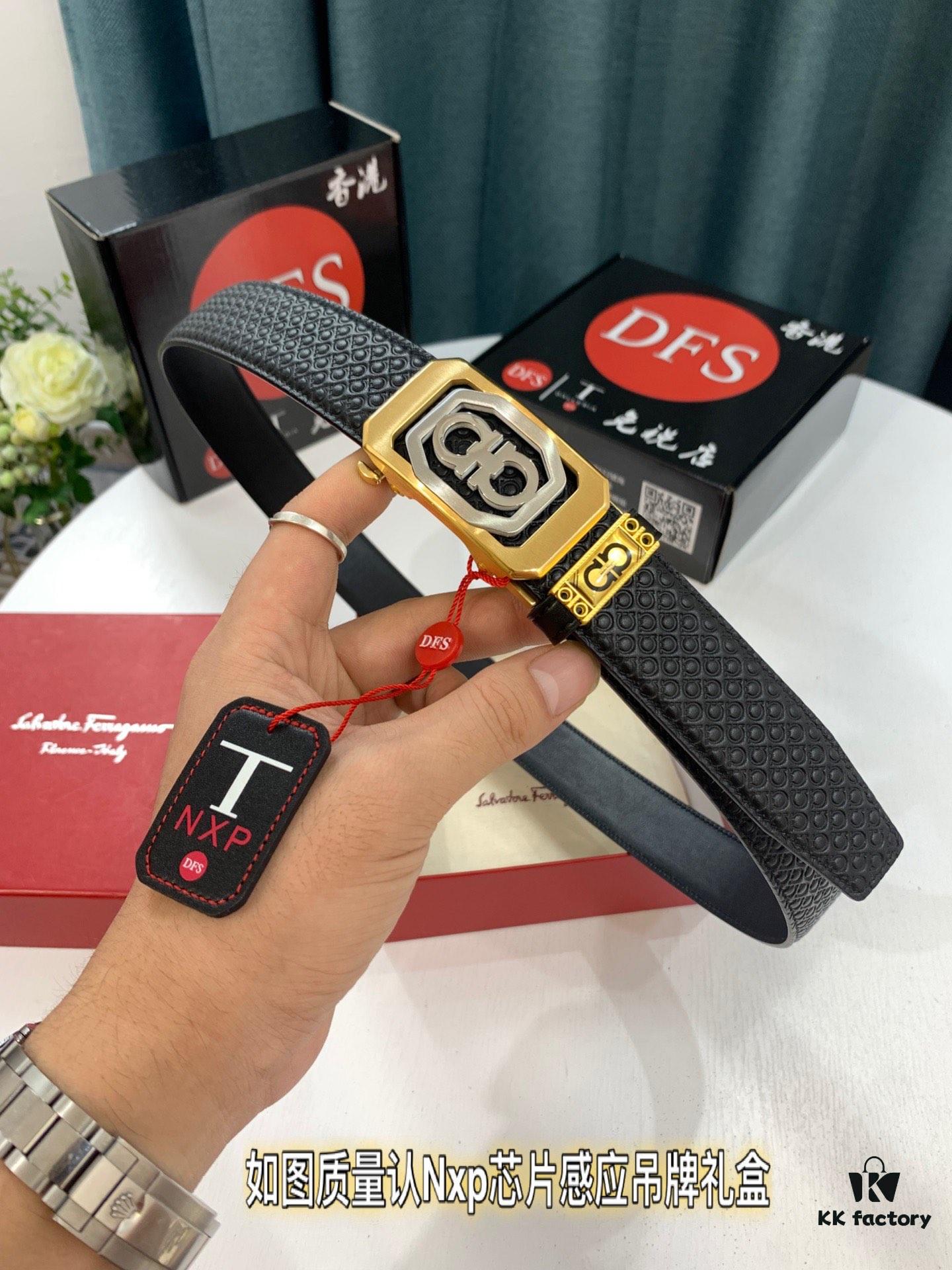 6932001c3a89a121ed54fd09 Arrival 🎺🎺 Genuine Photo, Ferragamo Men's Automatic Belt, ZP Molded 8-Shaped Beveled Pattern with Stainless Steel Hardware, Business Leather Belt, Imported Top-Grade First-Layer Calfskin with Ferragamo '8' Pattern, Automatic Tooth Adjustment, 3.5 cm Width