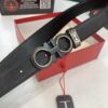 6932001d3a89a121ed54fd11 Salvatore Ferragamo Men's Belt, Genuine Imported Grain Top Layer Cowhide, Reversible Design, Precision 8-Shaped Steel Hardware, 3.5cm Width, Adjustable Length