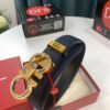 Salvatore Ferragamo Men's Belt, Genuine Imported Grain Top Layer Cowhide, Reversible Design, Precision 8-Shaped Steel Hardware, 3.5cm Width