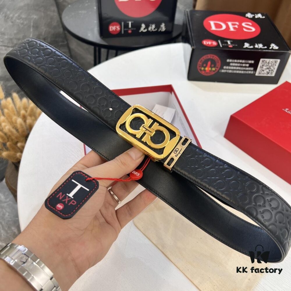 6932001e3a89a121ed54fd1e Top-tier Salvatore Ferragamo Belt, Original 8-Shaped Hardware, Genuine Calfskin Leather, 3.8cm Width, NXP Chip, Adjustable Length, Hong Kong Duty-Free Gift Box, Anti-Counterfeit QR Authentication