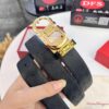 6932001f3a89a121ed54fd2e Salvatore Ferragamo Men's Belt, Genuine Top-Layer Calfskin with Embossed Stripe Pattern, Double-Sided Wear, 3.5cm Width, H-Frame Buckle with Stainless Steel Hardware