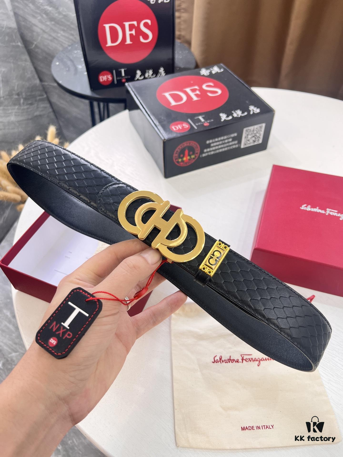 693200203a89a121ed54fd3c Top-tier Salvatore Ferragamo Belt, Hong Kong Duty-Free Gift Box, Original 8-Shaped Hardware, Genuine Leather with NXP Chip