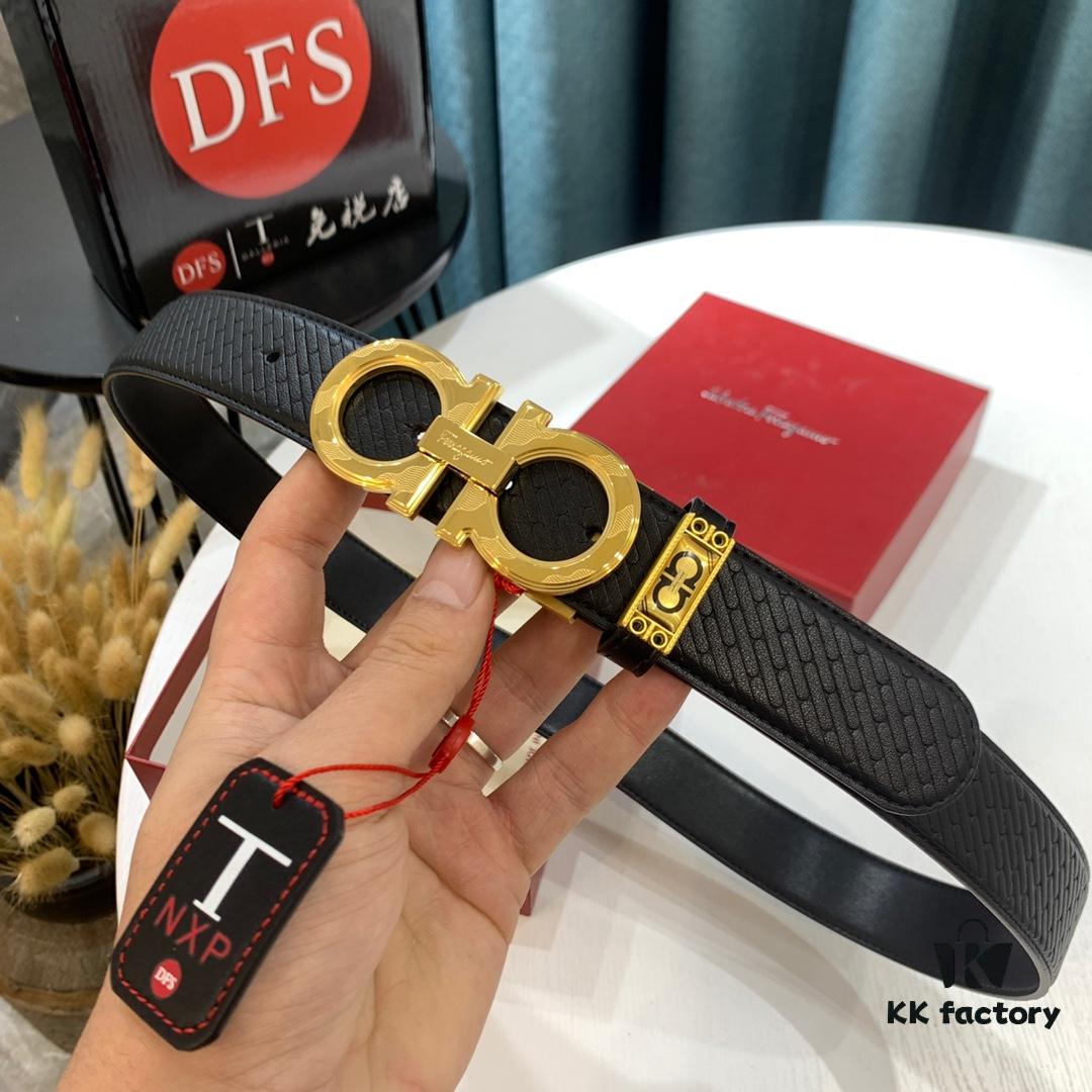693200213a89a121ed54fd4a Top-Tier Salvatore Ferragamo Belt, Hong Kong Duty-Free Gift Box, Authenticity Verified by QR Code, New '8' Shaped Genuine Hardware, Double-Sided Premium Cowhide Leather