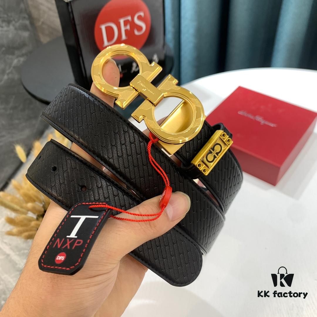 693200223a89a121ed54fd4c Top-Tier Salvatore Ferragamo Belt, Hong Kong Duty-Free Gift Box, Authenticity Verified by QR Code, New '8' Shaped Genuine Hardware, Double-Sided Premium Cowhide Leather