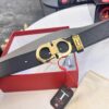 693200233a89a121ed54fd58 Ferragamo Men's Belt, Genuine First-Layer Calfskin with Crocodile Texture, Reversible Design, 3.5cm Width, Stainless Steel Buckle, Adjustable Length