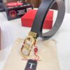 693200233a89a121ed54fd5c Ferragamo Men's Belt, Genuine First-Layer Calfskin with Crocodile Texture, Reversible Design, 3.5cm Width, Stainless Steel Buckle, Adjustable Length