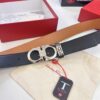 693200233a89a121ed54fd5f Salvatore Ferragamo Men's Belt, Genuine First-Layer Calf Leather, Dual-Sided Use, 3.5cm Width, Stainless Steel Hardware, Adjustable Length