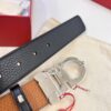 693200233a89a121ed54fd62 Salvatore Ferragamo Men's Belt, Genuine First-Layer Calf Leather, Dual-Sided Use, 3.5cm Width, Stainless Steel Hardware, Adjustable Length