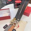 693200243a89a121ed54fd64 Salvatore Ferragamo Men's Belt, Genuine First-Layer Calf Leather, Dual-Sided Use, 3.5cm Width, Stainless Steel Hardware, Adjustable Length