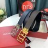 693200243a89a121ed54fd6b Shop Owner Recommended Trumpet Trumpet Salvatore Ferragamo Men's Belt, Genuine Leather Double-Sided Use, 3.5cm Width, Original Imported Full-Grain Calfskin with Figure-8 Stainless Steel Hardware