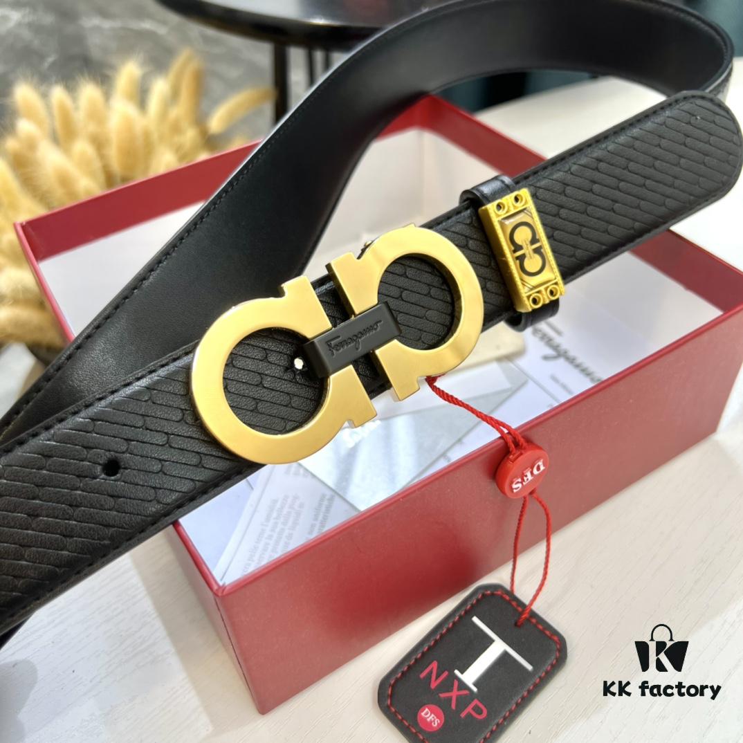693200283a89a121ed54fd9e Hong Kong Tax-Free T Gift Box 🎁 (NXP Tag with Authenticity Verification via Official Website, Genuine Anti-Counterfeit Chip) | Salvatore Ferragamo Style | New 8-Shaped Buckle Stainless Steel Hardware | Double-Sided Wear | French Imported Embossed Calfskin Leather