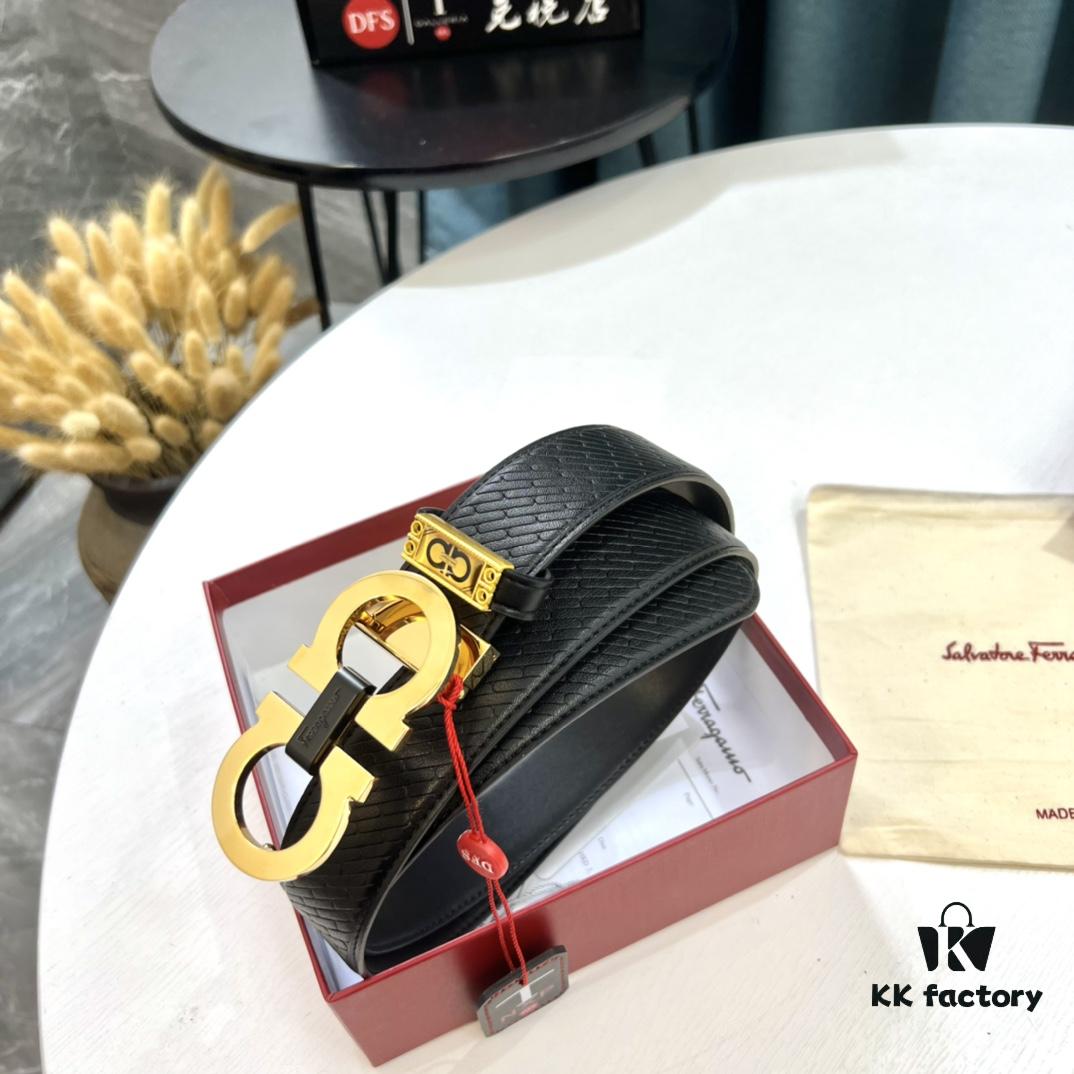693200283a89a121ed54fda1 Hong Kong Tax-Free T Gift Box 🎁 (NXP Tag with Authenticity Verification via Official Website, Genuine Anti-Counterfeit Chip) | Salvatore Ferragamo Style | New 8-Shaped Buckle Stainless Steel Hardware | Double-Sided Wear | French Imported Embossed Calfskin Leather