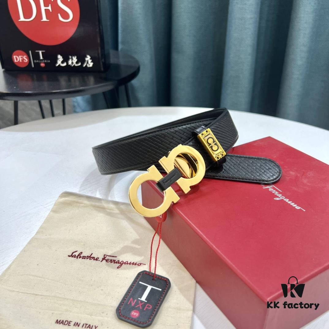693200283a89a121ed54fda2 Hong Kong Tax-Free T Gift Box 🎁 (NXP Tag with Authenticity Verification via Official Website, Genuine Anti-Counterfeit Chip) | Salvatore Ferragamo Style | New 8-Shaped Buckle Stainless Steel Hardware | Double-Sided Wear | French Imported Embossed Calfskin Leather