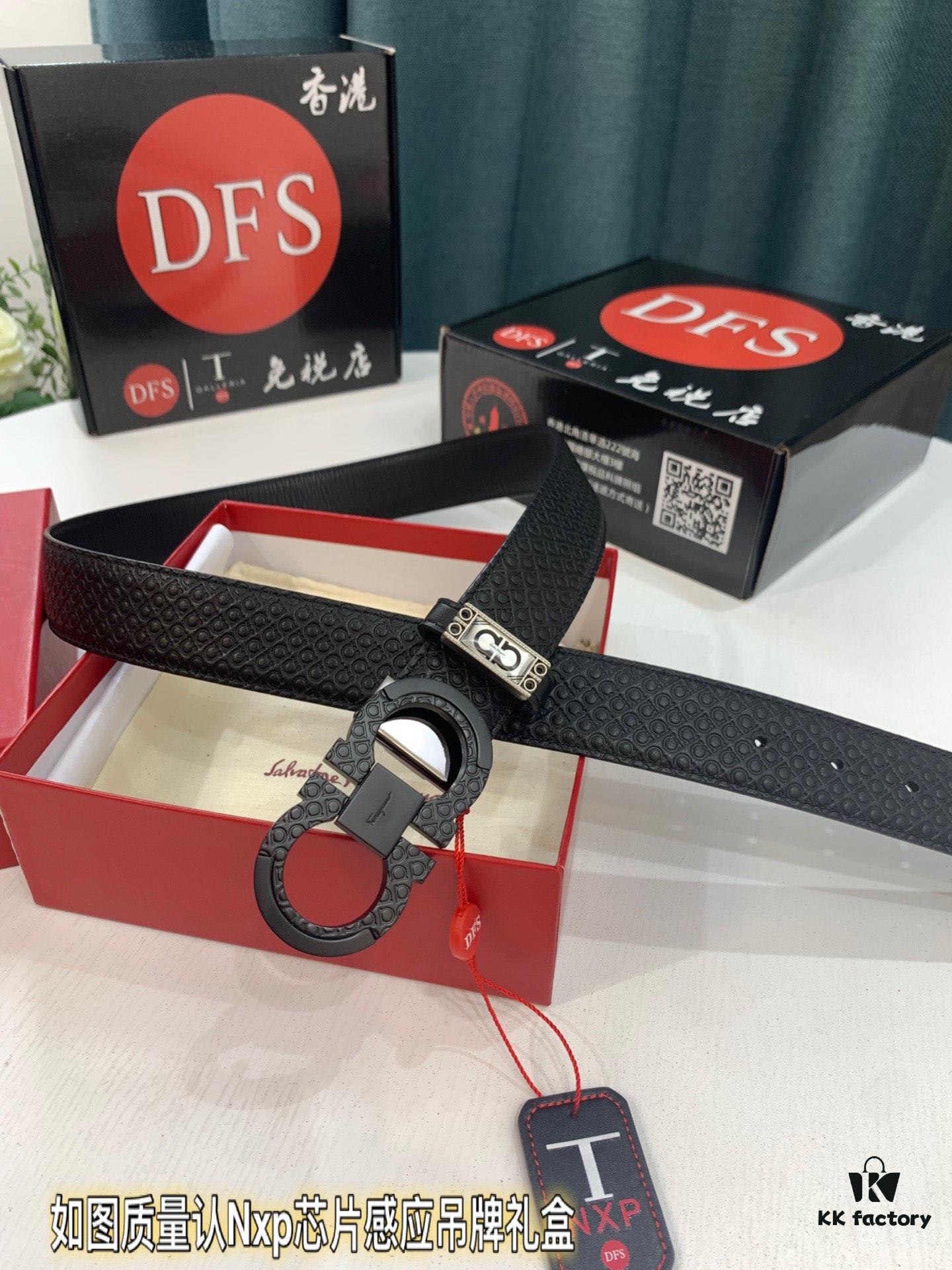 6932002a3a89a121ed54fdb1 Salvatore Ferragamo Men's Belt, Genuine Top Grain Calfskin, Reversible Design, 3.5cm Width, New '8' Shaped Stainless Steel Hardware