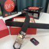 6932002a3a89a121ed54fdb6 Salvatore Ferragamo Men's Belt, Genuine Top Grain Calfskin, Double-Sided Use, Rustic Bark Texture, 3.5cm Width, New '8' Shaped Stainless Steel Hardware, Perfect Gift