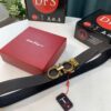 6932002b3a89a121ed54fdc1 Salvatore Ferragamo Men's Belt, Genuine First-Layer Calfskin, Dual-Sided Use, 3.5cm Width, Aged '8' Steel Hardware, Authentic Duty-Free Packaged with NXP Chip Verification