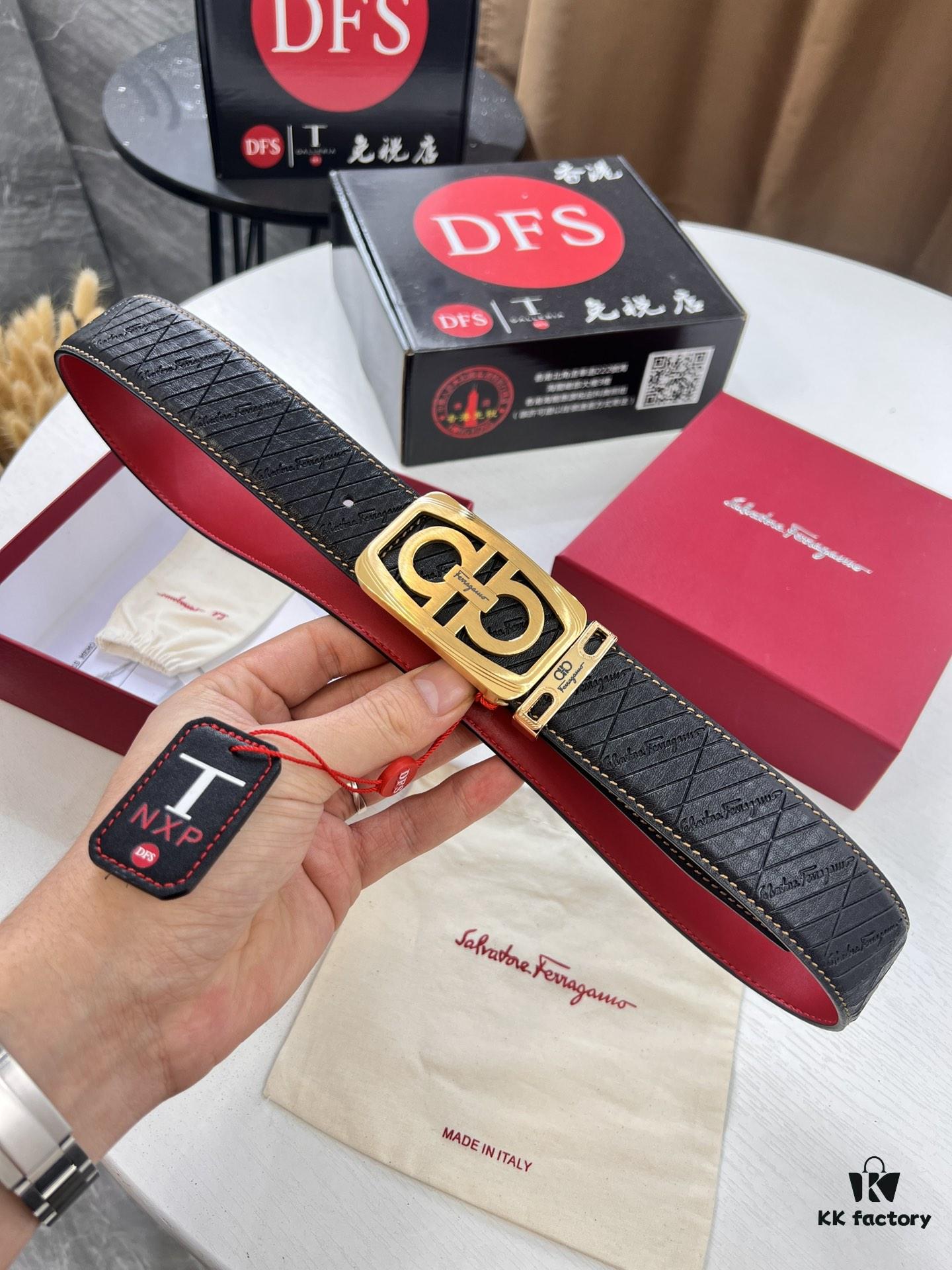 6932002e3a89a121ed54fde4 Top-tier Salvatore Ferragamo Belt, Genuine Hong Kong Duty-Free Gift Box, 8-Shaped Original Hardware, Full-Grain Embossed Cowhide, German-Made Craftsmanship