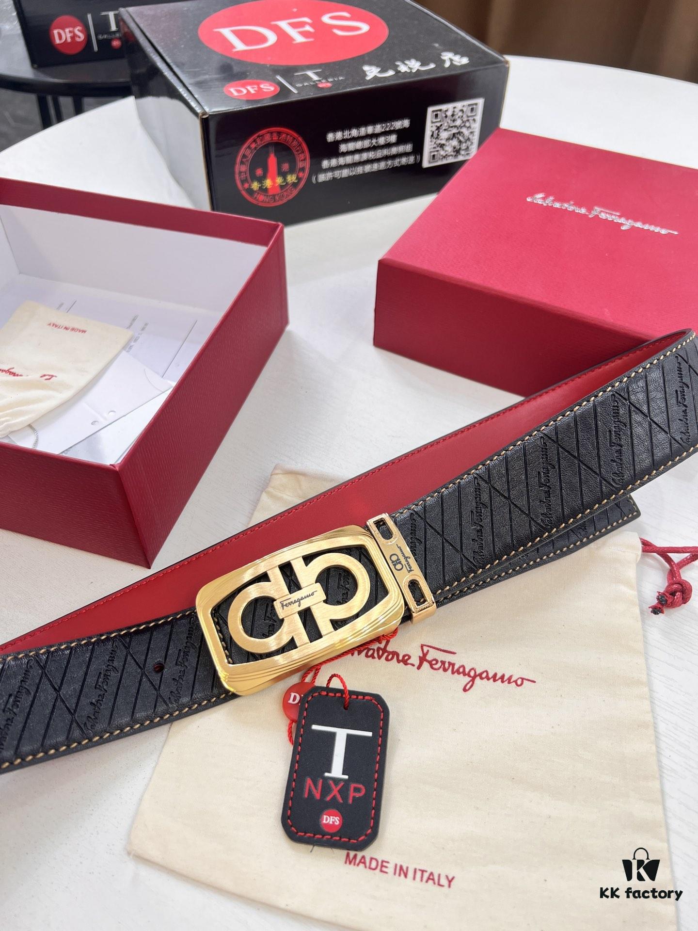 6932002e3a89a121ed54fde5 Top-tier Salvatore Ferragamo Belt, Genuine Hong Kong Duty-Free Gift Box, 8-Shaped Original Hardware, Full-Grain Embossed Cowhide, German-Made Craftsmanship