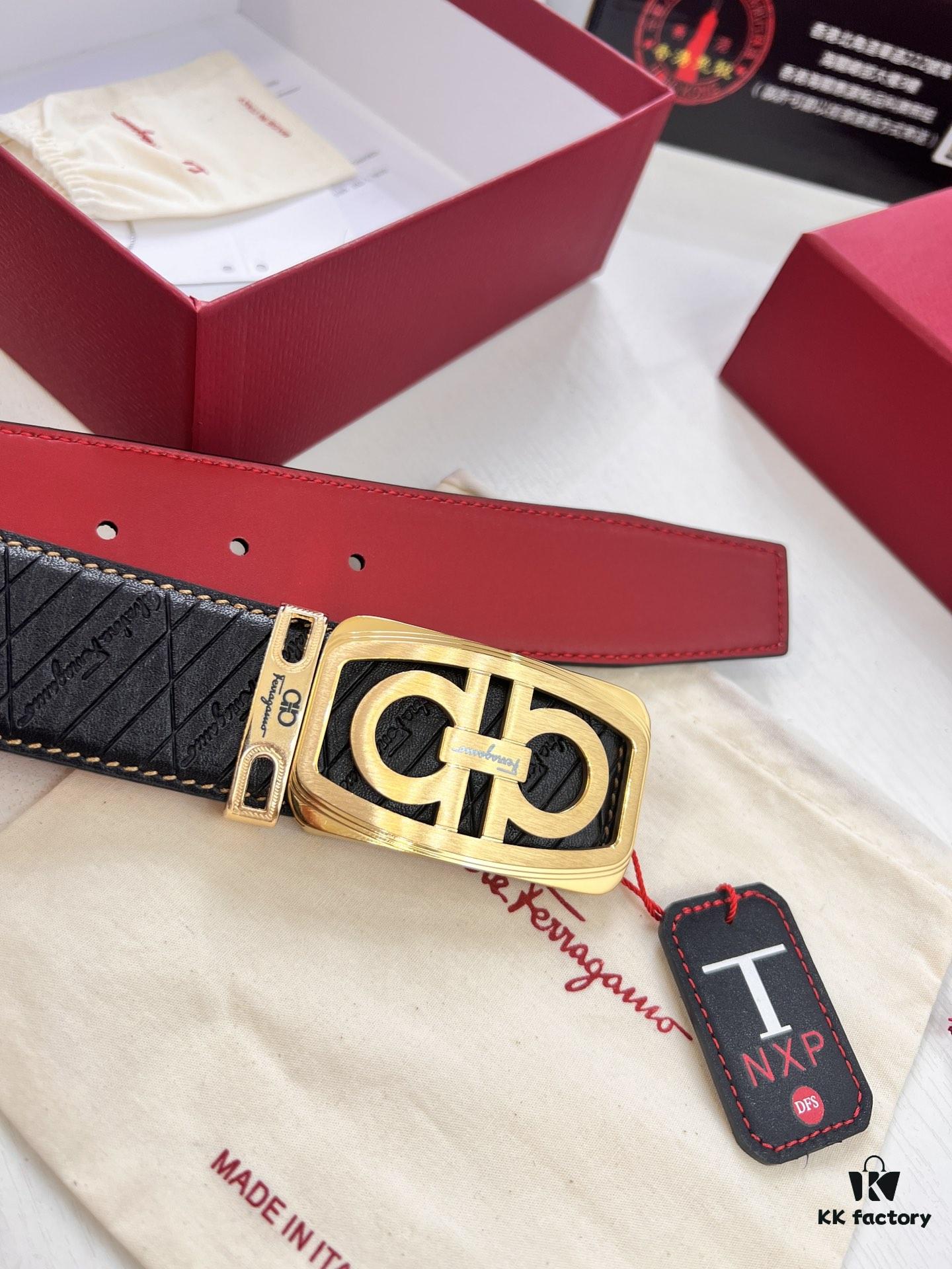 6932002e3a89a121ed54fde6 Top-tier Salvatore Ferragamo Belt, Genuine Hong Kong Duty-Free Gift Box, 8-Shaped Original Hardware, Full-Grain Embossed Cowhide, German-Made Craftsmanship