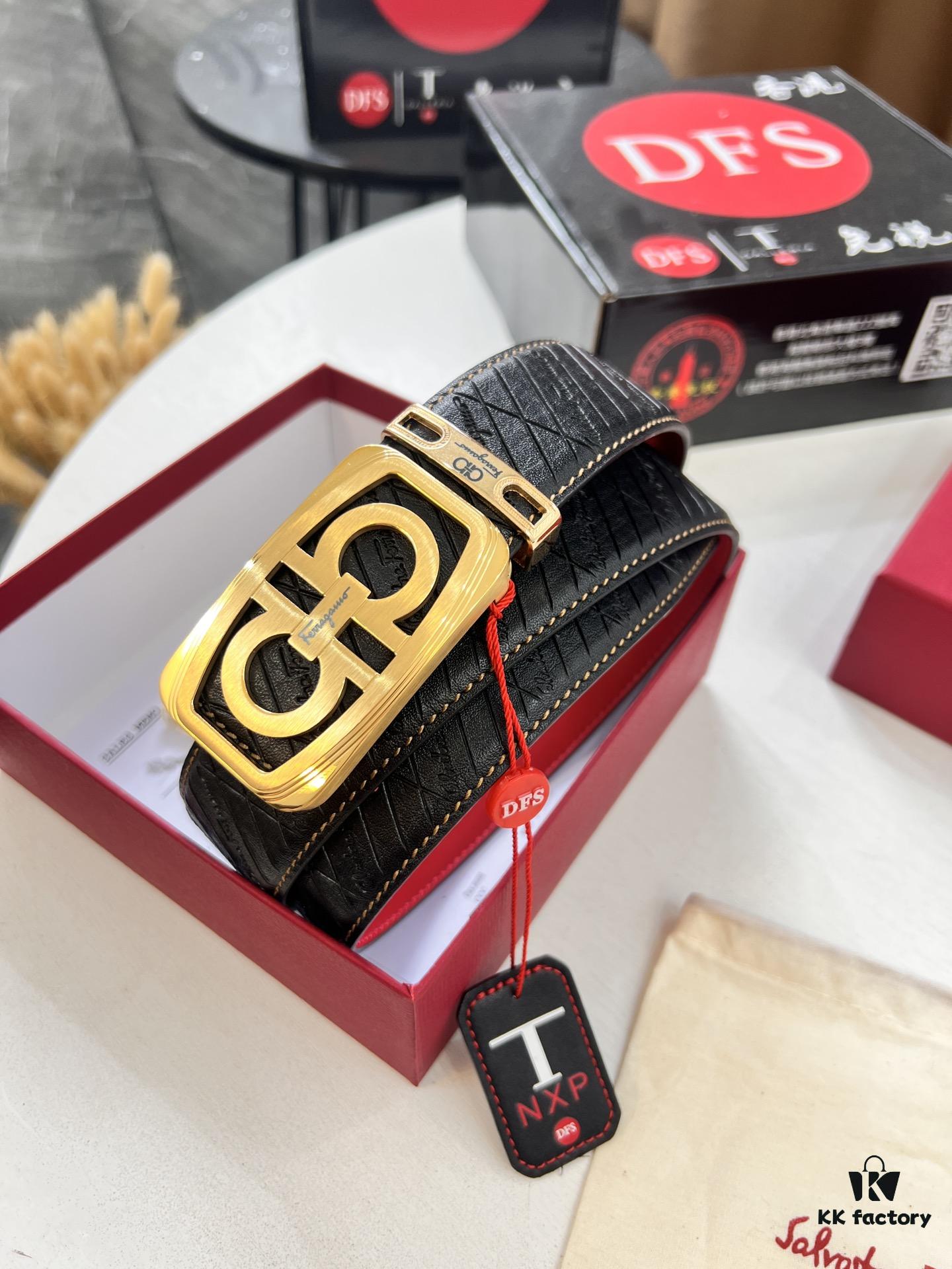 6932002e3a89a121ed54fde7 Top-tier Salvatore Ferragamo Belt, Genuine Hong Kong Duty-Free Gift Box, 8-Shaped Original Hardware, Full-Grain Embossed Cowhide, German-Made Craftsmanship