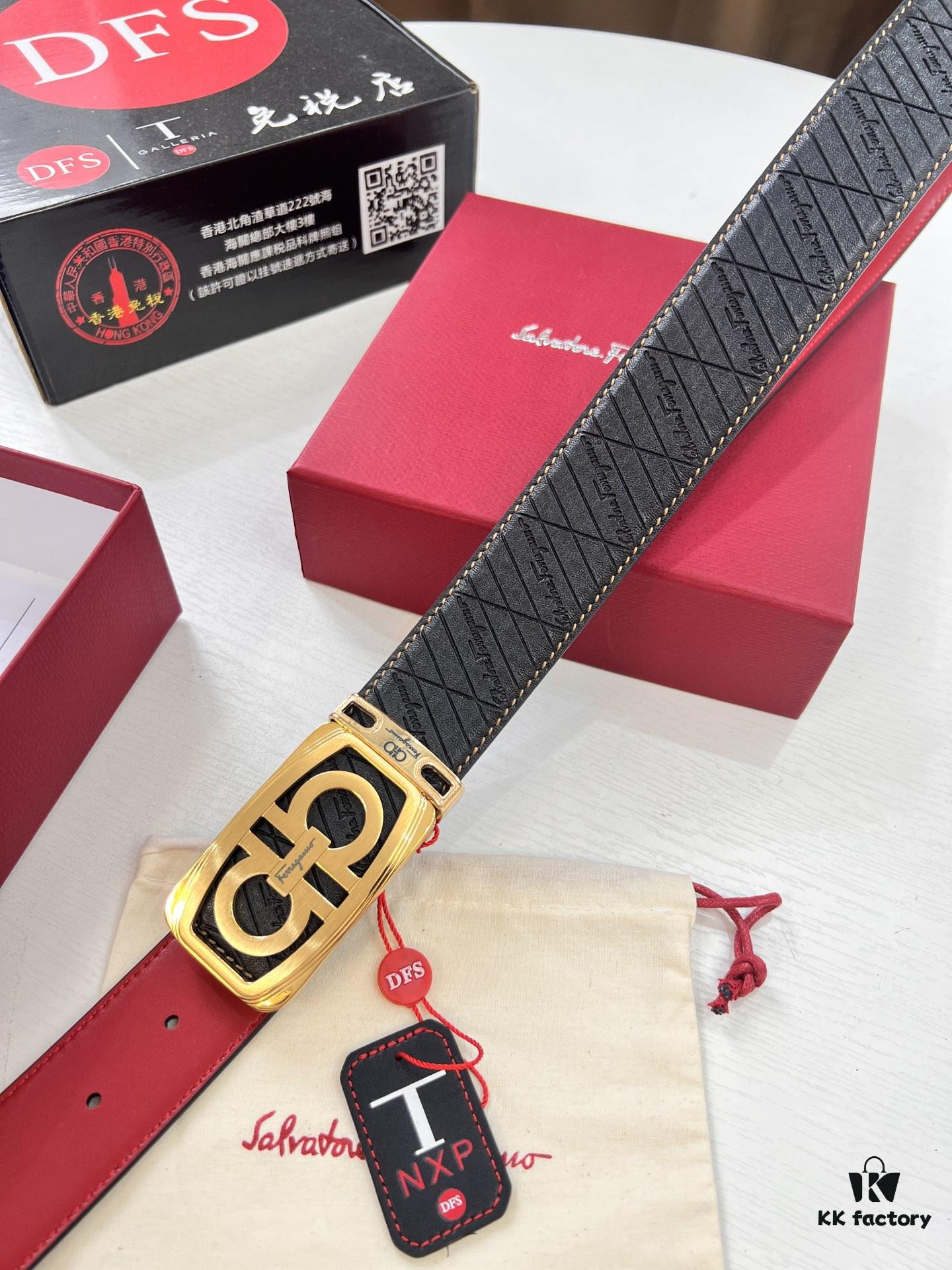 6932002e3a89a121ed54fde8 Top-tier Salvatore Ferragamo Belt, Genuine Hong Kong Duty-Free Gift Box, 8-Shaped Original Hardware, Full-Grain Embossed Cowhide, German-Made Craftsmanship