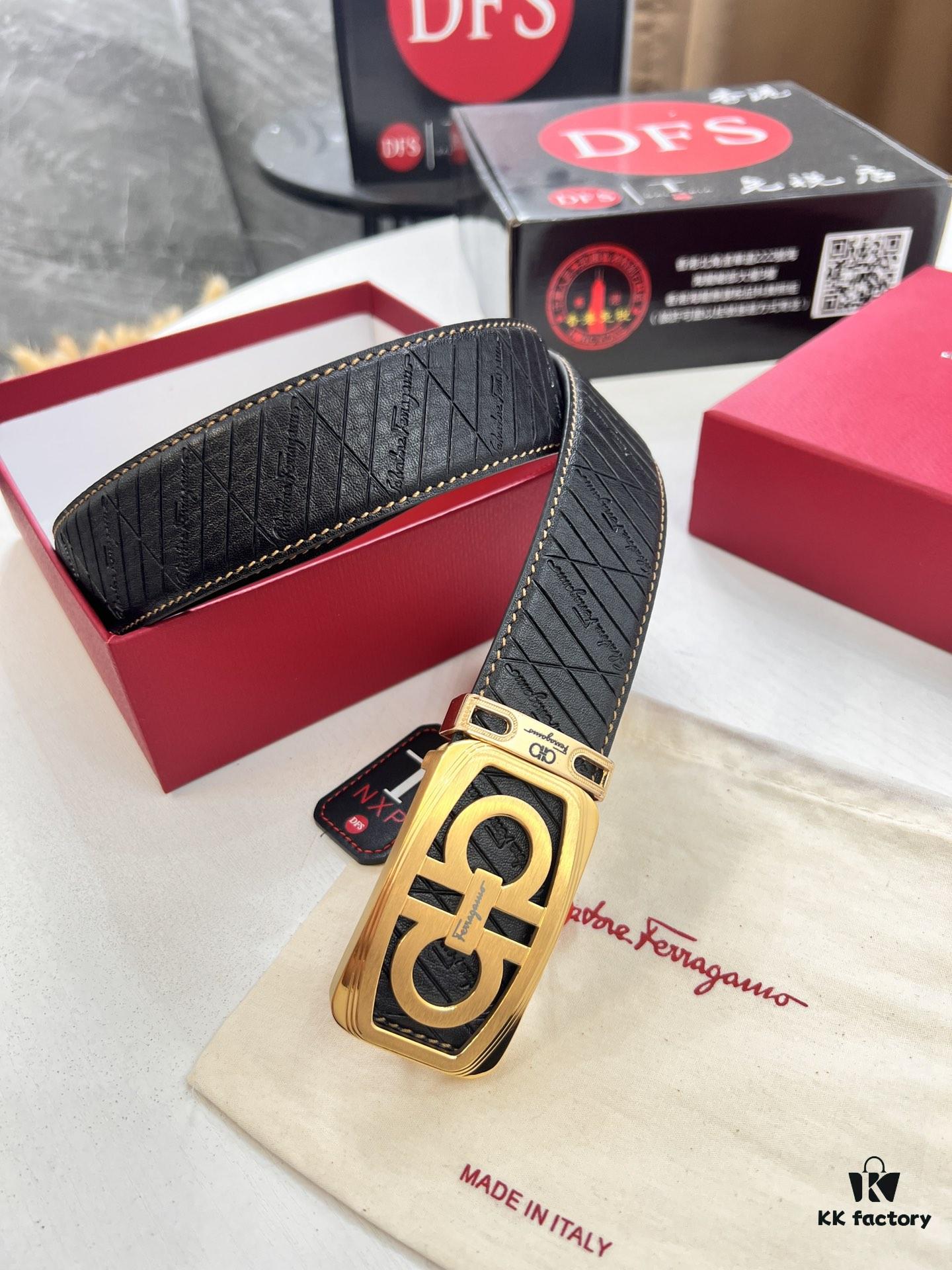 6932002e3a89a121ed54fde9 Top-tier Salvatore Ferragamo Belt, Genuine Hong Kong Duty-Free Gift Box, 8-Shaped Original Hardware, Full-Grain Embossed Cowhide, German-Made Craftsmanship