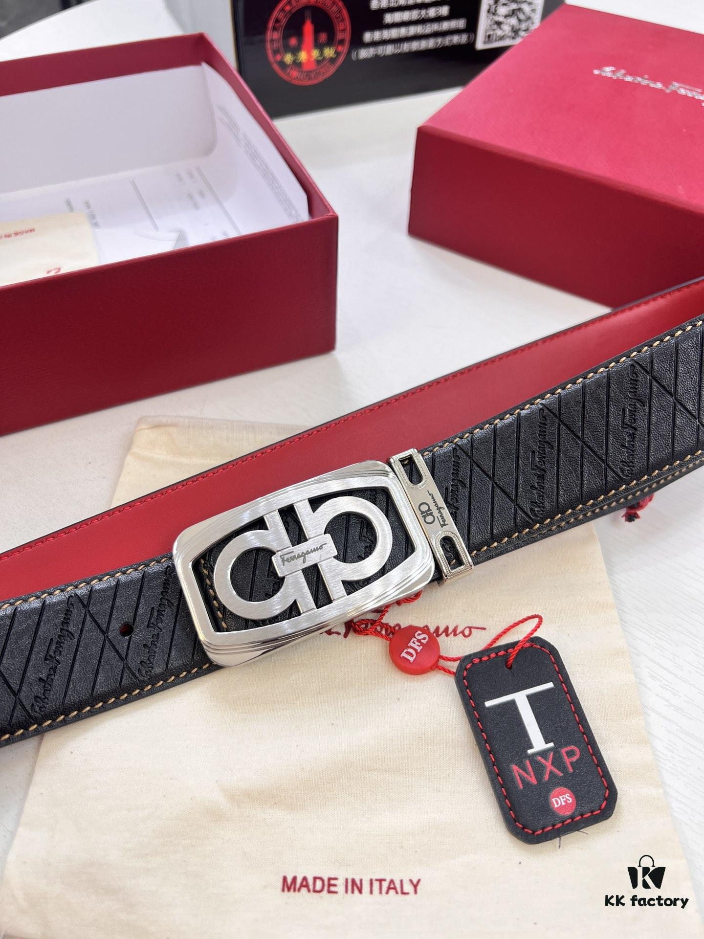 6932002e3a89a121ed54fdec Top-tier Salvatore Ferragamo Belt, Authentic Hong Kong Duty-Free T Gift Box, 8-Shaped Genuine Hardware, Full-Grain Embossed Cowhide Leather, German-Made Craftsmanship