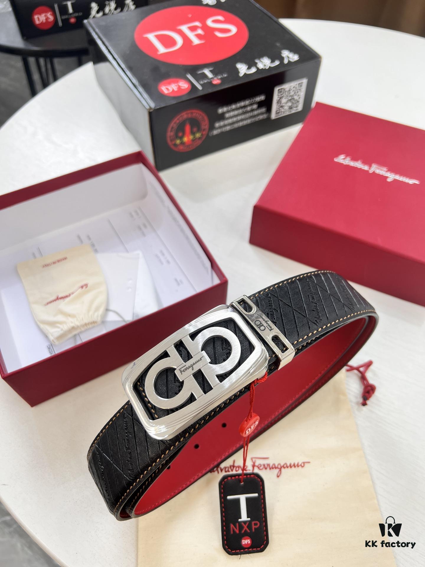 6932002f3a89a121ed54fdee Top-tier Salvatore Ferragamo Belt, Authentic Hong Kong Duty-Free T Gift Box, 8-Shaped Genuine Hardware, Full-Grain Embossed Cowhide Leather, German-Made Craftsmanship