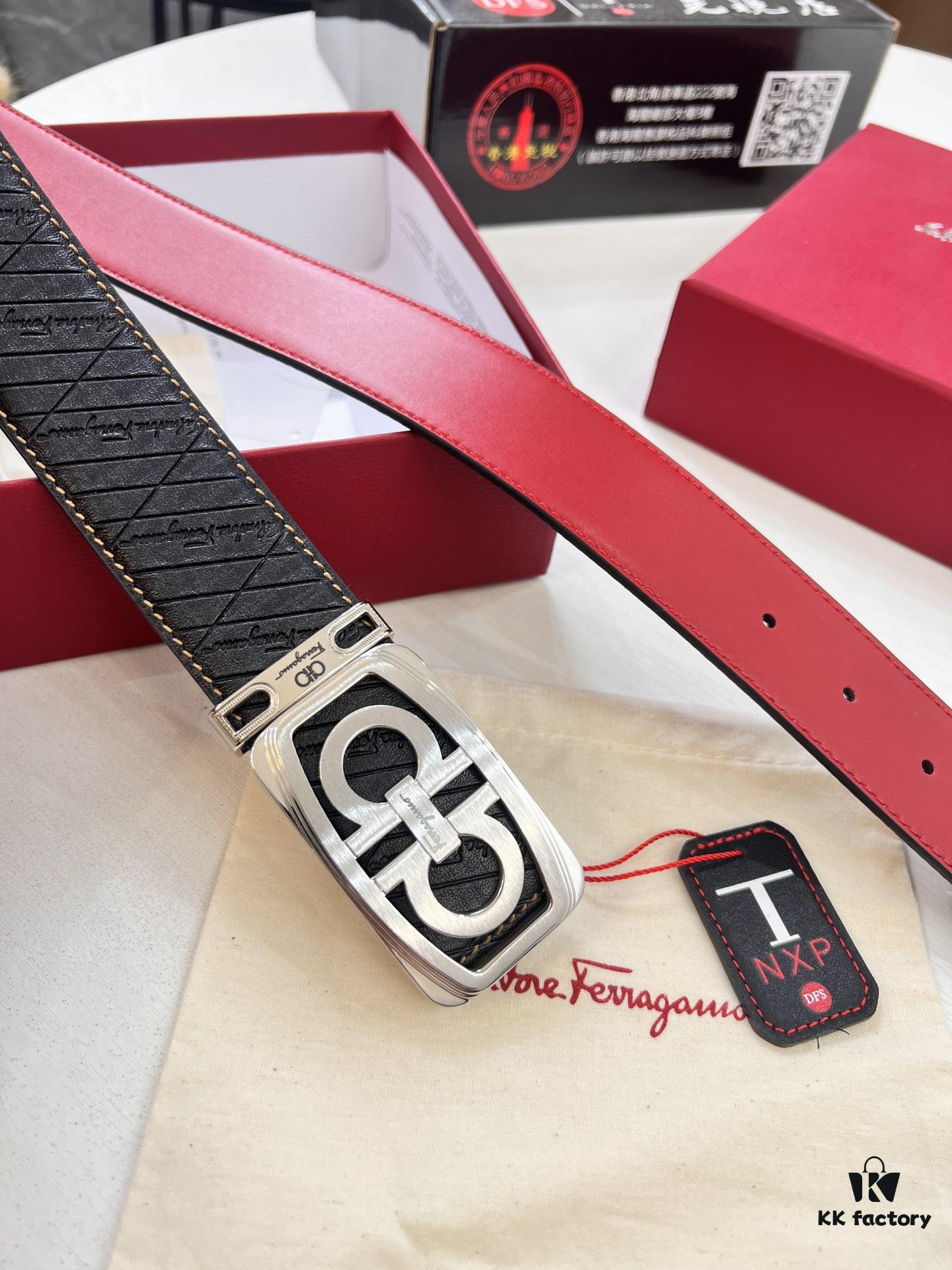 6932002f3a89a121ed54fdef Top-tier Salvatore Ferragamo Belt, Authentic Hong Kong Duty-Free T Gift Box, 8-Shaped Genuine Hardware, Full-Grain Embossed Cowhide Leather, German-Made Craftsmanship