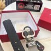 6932002f3a89a121ed54fdf4 Ferragamo Men's Belt, Genuine First-Layer Calf Leather with Crocodile Texture, Reversible Design, 3.5cm Width, Stainless Steel Hardware, Adjustable Length, Ideal Gift Choice